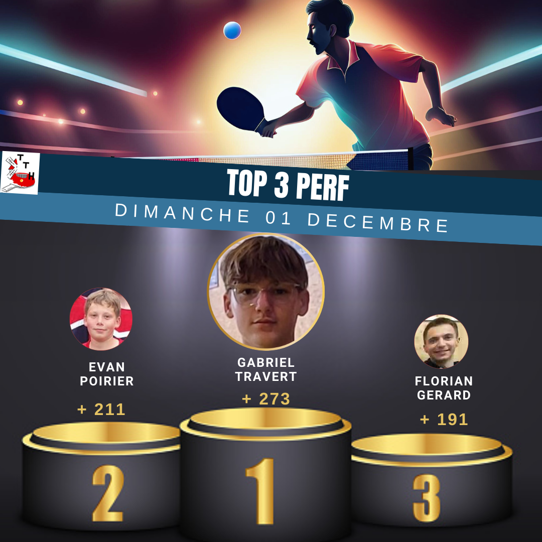 TOP 3 PERF DIMANCHE 1 DECEMBRE